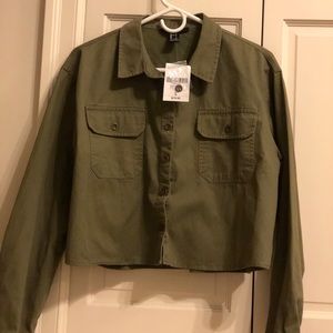 Olive Cropped Jacket